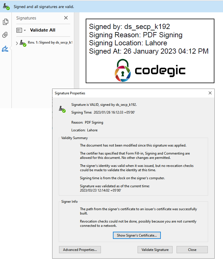 Khatim Signing Server PDF signature appearance