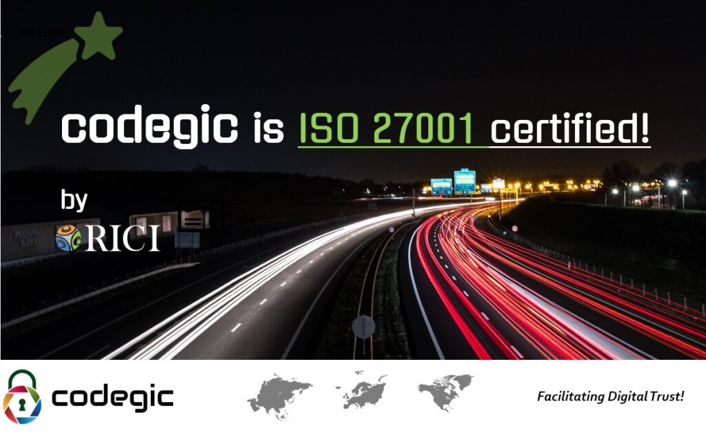 Codegic is ISO 27001 Certified